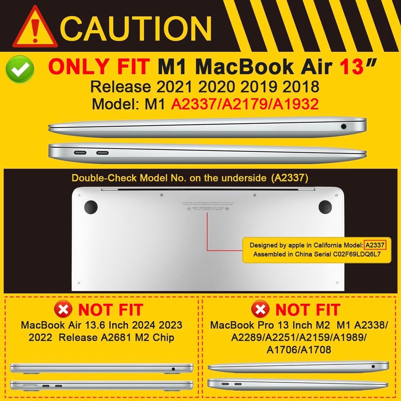 Batianda Case for MacBook Air 13 Inch M1 2020 2019 2018 Release Model A2337 A2179 A1932 with Retina & Touch ID,Pattern Clear Hard Case Shell Cover with Keyboard Cover & Screen Protector,Wave - Image 2